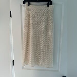 Sezane crotchet ivory skirt